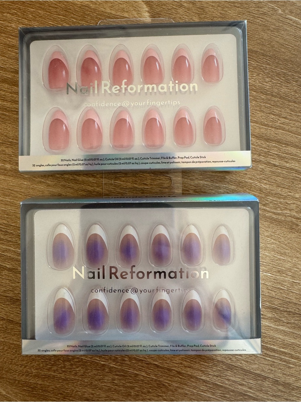 (2) Sets of Nail Reformation Kits  - “Ombré Plum” - “Rosé Jelly” - Short Almond
